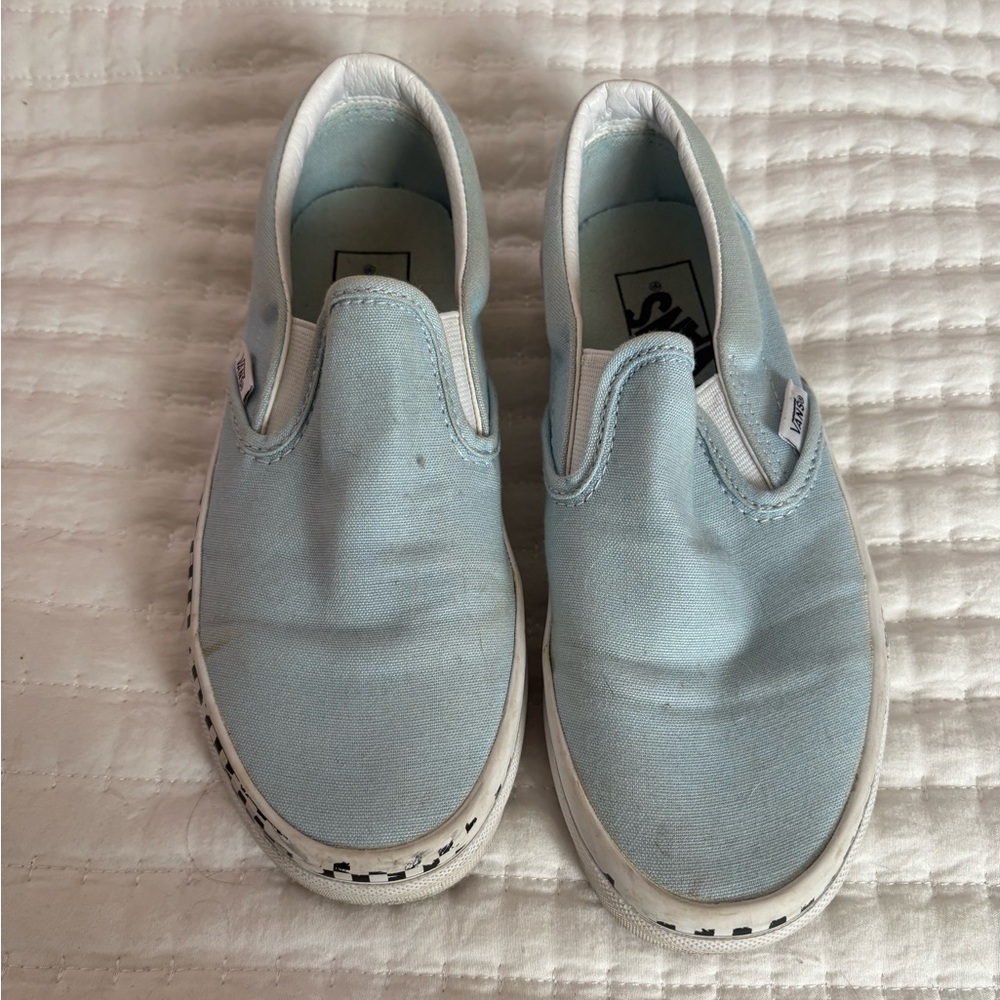 Vans Blue Canvas Slip-On Sneakers